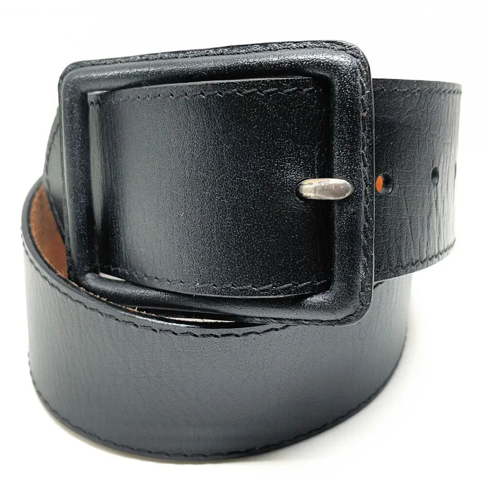 Vintage Liz Claiborne Black Leather Wide Womens Belt Size Small 30 Solid India